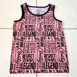 #10627-13 Basic Round Neck Top,pink/Black,Size S.